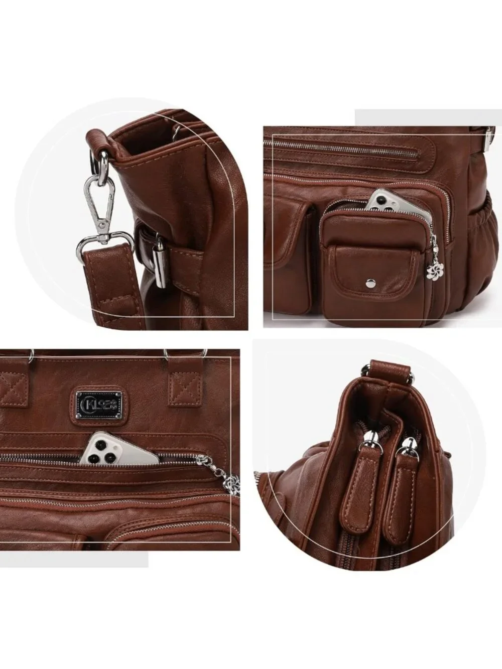Stylish Large Vegan Leather Shoulder Tote Bag for Women - Chic Hobo Handbag